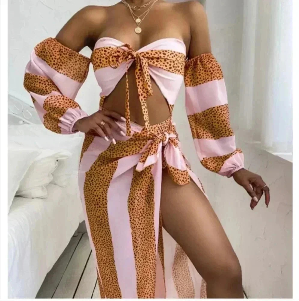 NWT Three Piece Pink Swim Suit Set - Picture 6 of 8